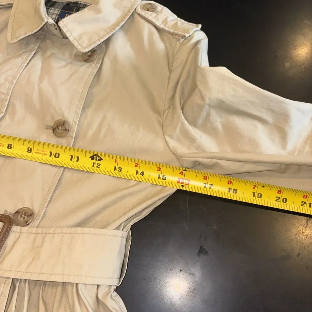 Ralph Lauren Polo Big Girls Lightweight Princess Trench Coat 12 Tan Belt Collar
